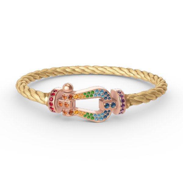 [AuraEcho Jewelry]FORCE LARGE HORSESHOE  COLORED DIAMOND BRACELET ROSE GOLD
