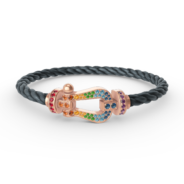 [AuraEcho Jewelry]FORCE LARGE HORSESHOE  COLORED DIAMOND BRACELET ROSE GOLD