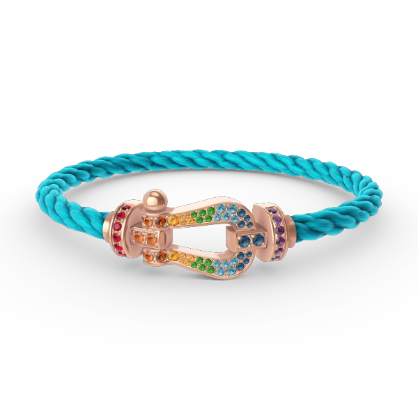 [AuraEcho Jewelry]FORCE LARGE HORSESHOE  COLORED DIAMOND BRACELET ROSE GOLD