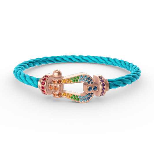 [AuraEcho Jewelry]FORCE LARGE HORSESHOE  COLORED DIAMOND BRACELET ROSE GOLD