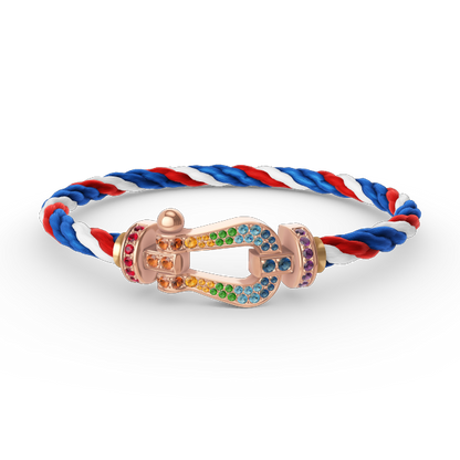 [AuraEcho Jewelry]FORCE LARGE HORSESHOE  COLORED DIAMOND BRACELET ROSE GOLD