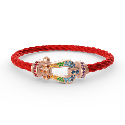 [AuraEcho Jewelry]FORCE LARGE HORSESHOE  COLORED DIAMOND BRACELET ROSE GOLD