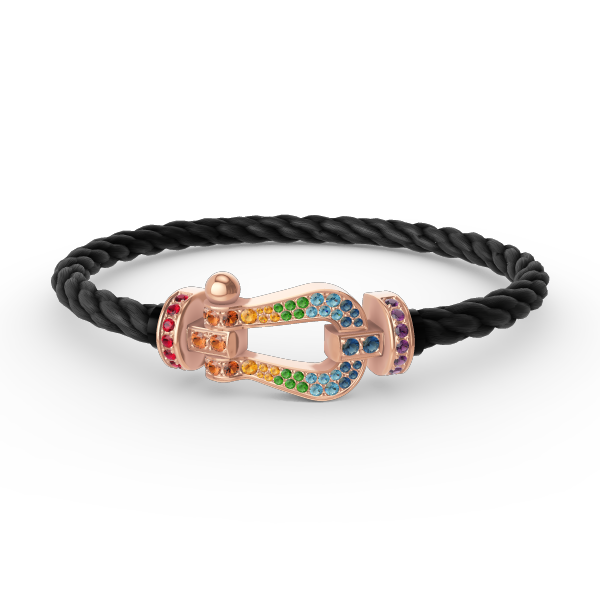 [AuraEcho Jewelry]FORCE LARGE HORSESHOE  COLORED DIAMOND BRACELET ROSE GOLD