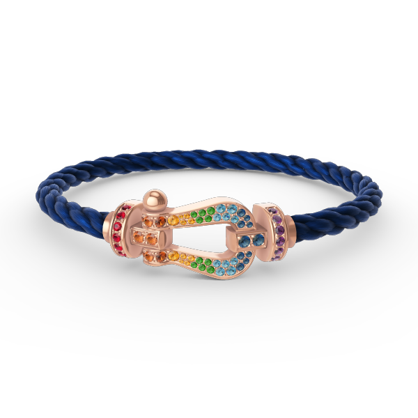 [AuraEcho Jewelry]FORCE LARGE HORSESHOE  COLORED DIAMOND BRACELET ROSE GOLD