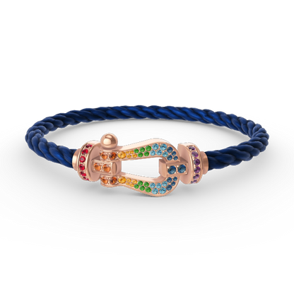[AuraEcho Jewelry]FORCE LARGE HORSESHOE  COLORED DIAMOND BRACELET ROSE GOLD