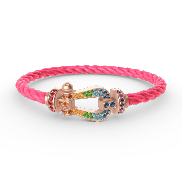 [AuraEcho Jewelry]FORCE LARGE HORSESHOE  COLORED DIAMOND BRACELET ROSE GOLD