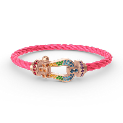 [AuraEcho Jewelry]FORCE LARGE HORSESHOE  COLORED DIAMOND BRACELET ROSE GOLD