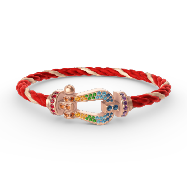 [AuraEcho Jewelry]FORCE LARGE HORSESHOE  COLORED DIAMOND BRACELET ROSE GOLD