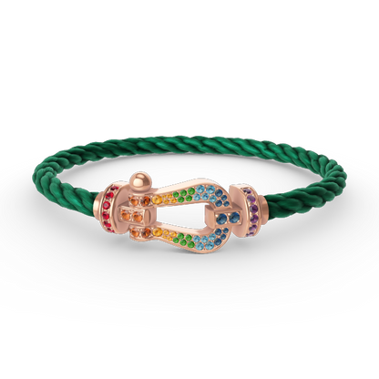 [AuraEcho Jewelry]FORCE LARGE HORSESHOE  COLORED DIAMOND BRACELET ROSE GOLD
