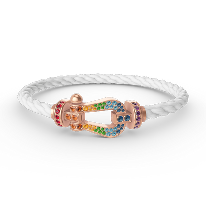 [AuraEcho Jewelry]FORCE LARGE HORSESHOE  COLORED DIAMOND BRACELET ROSE GOLD