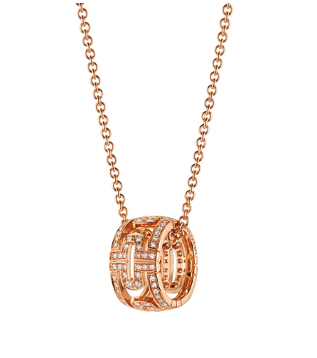 [AuraEcho Jewelry]PARENTESI NECKLACE PINK GOLD DIAMOND
