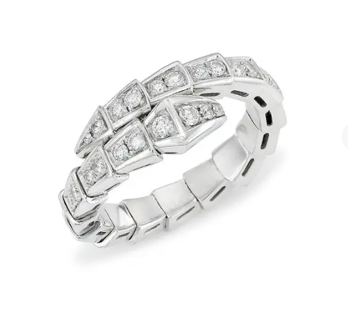[AuraEcho Jewelry]SERPENTI RING SILVER DIAMOND PAVED 4MM