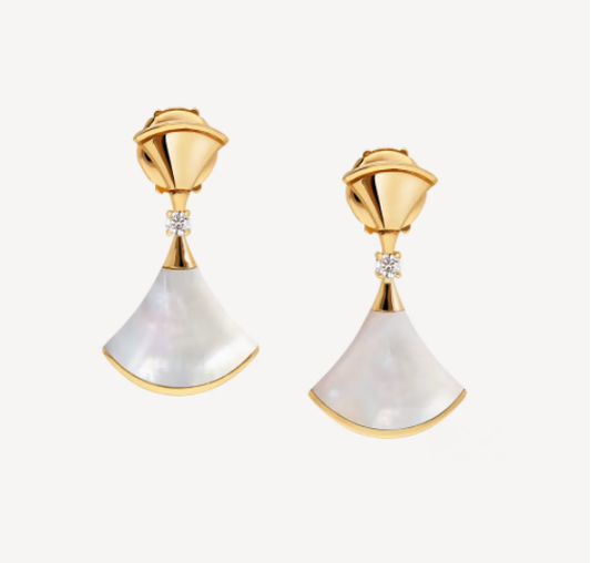 [AuraEcho Jewelry]DREAM MOP 1 DIAMOND EARRINGS