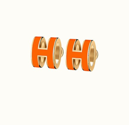 [AuraEcho Jewelry]MINI POP H EARRINGS ORANGE