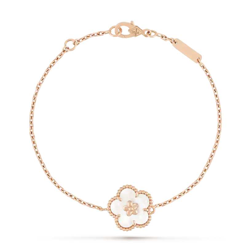 [AuraEcho Jewelry]LUCKY WHITE MOP PLUM BLOSSOM  BRACELET