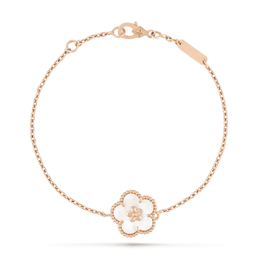 [AuraEcho Jewelry]LUCKY WHITE MOP PLUM BLOSSOM  BRACELET
