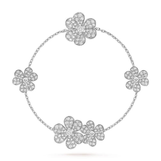 [AuraEcho Jewelry]FRIVOLE SILVER 5 FLOWERS BRACELET
