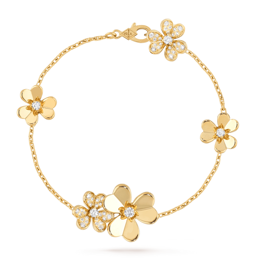 [AuraEcho Jewelry]FRIVOLE GOLD 5 FLOWERS BRACELET