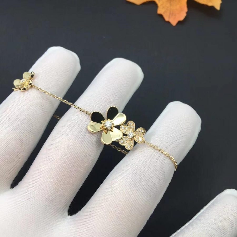 [AuraEcho Jewelry]FRIVOLE GOLD 5 FLOWERS BRACELET