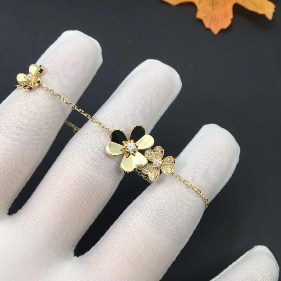 [AuraEcho Jewelry]FRIVOLE GOLD 5 FLOWERS BRACELET