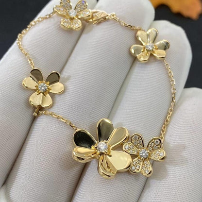 [AuraEcho Jewelry]FRIVOLE GOLD 5 FLOWERS BRACELET