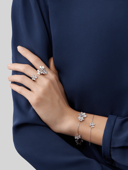 [AuraEcho Jewelry]FRIVOLE SILVER FLOWER DIAMOND BRACELET