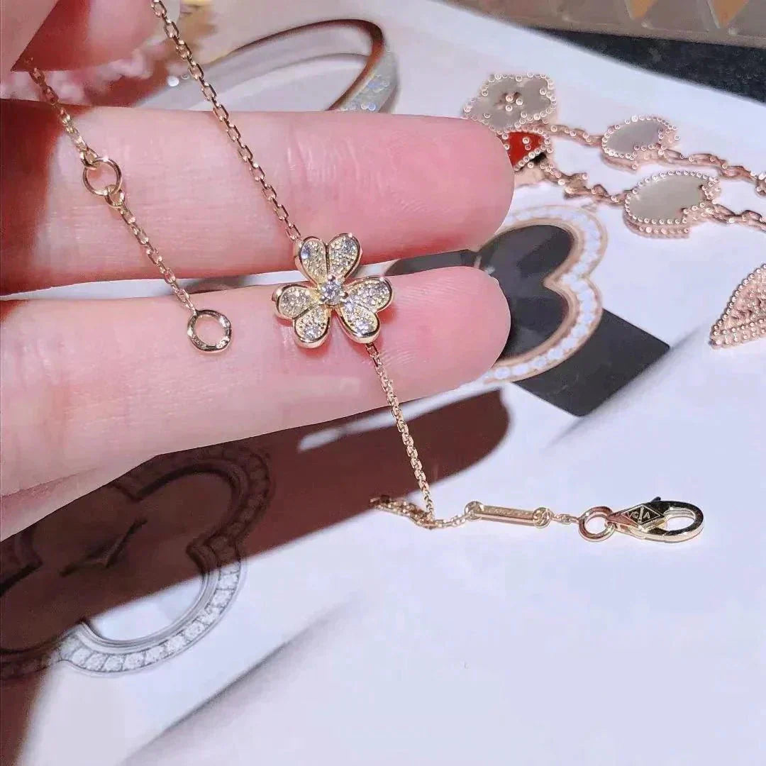 [AuraEcho Jewelry]FRIVOLE GOLD FLOWER DIAMOND BRACELET