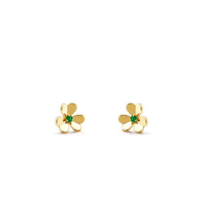 [AuraEcho Jewelry]FRIVOLE  FLOWER MALACHITE EARRINGS