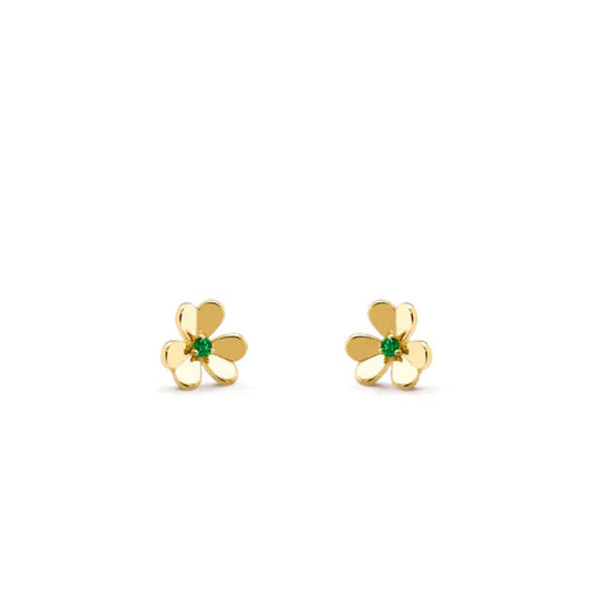[AuraEcho Jewelry]FRIVOLE  FLOWER MALACHITE EARRINGS