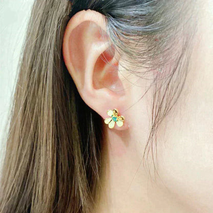 [AuraEcho Jewelry]FRIVOLE  FLOWER MALACHITE EARRINGS