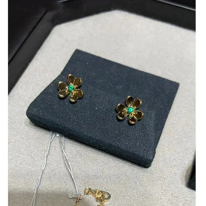 [AuraEcho Jewelry]FRIVOLE  FLOWER MALACHITE EARRINGS