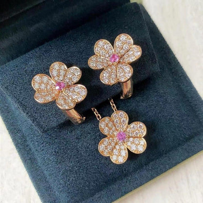 [AuraEcho Jewelry]FRIVOLE ROSE GOLD FLOWER DIAMOND NECKLACE