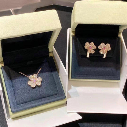 [AuraEcho Jewelry]FRIVOLE PINK GOLD FLOWER DIAMOND EARRINGS