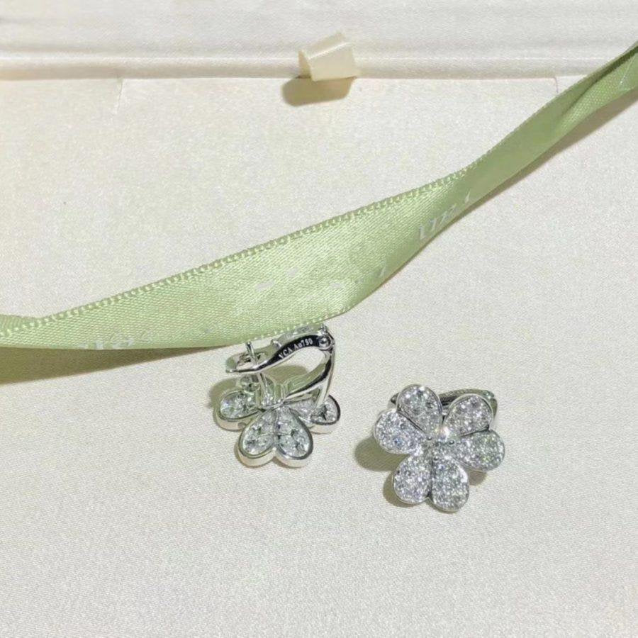 [AuraEcho Jewelry]FRIVOLE SILVER FLOWER DIAMOND EARRINGS