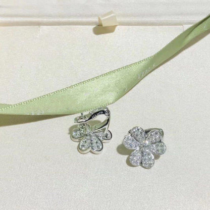 [AuraEcho Jewelry]FRIVOLE SILVER FLOWER DIAMOND EARRINGS
