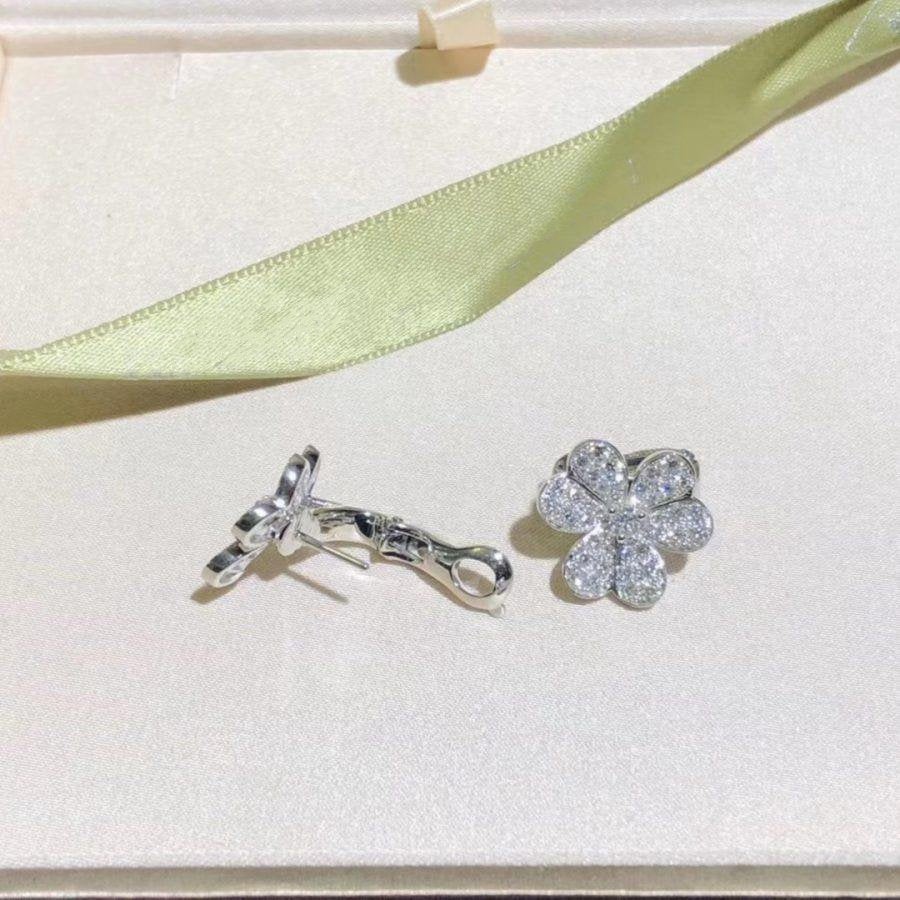 [AuraEcho Jewelry]FRIVOLE SILVER FLOWER DIAMOND EARRINGS