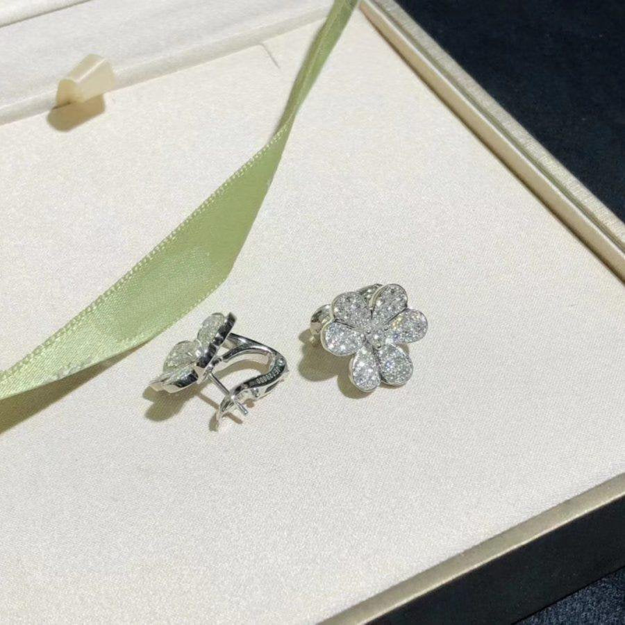 [AuraEcho Jewelry]FRIVOLE SILVER FLOWER DIAMOND EARRINGS