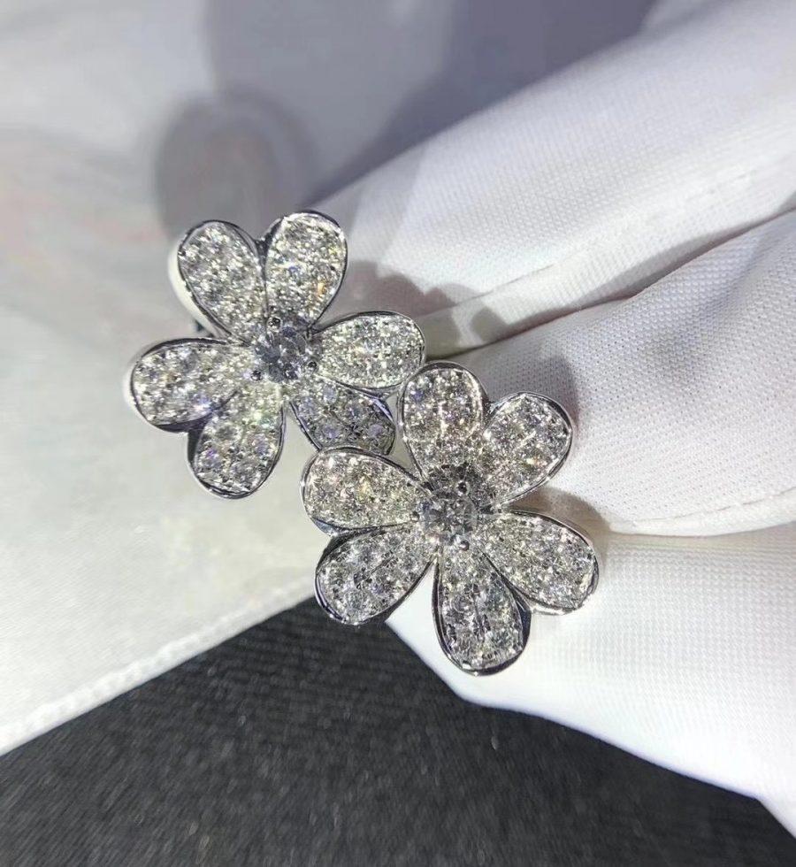 [AuraEcho Jewelry]FRIVOLE SILVER FLOWER DIAMOND EARRINGS