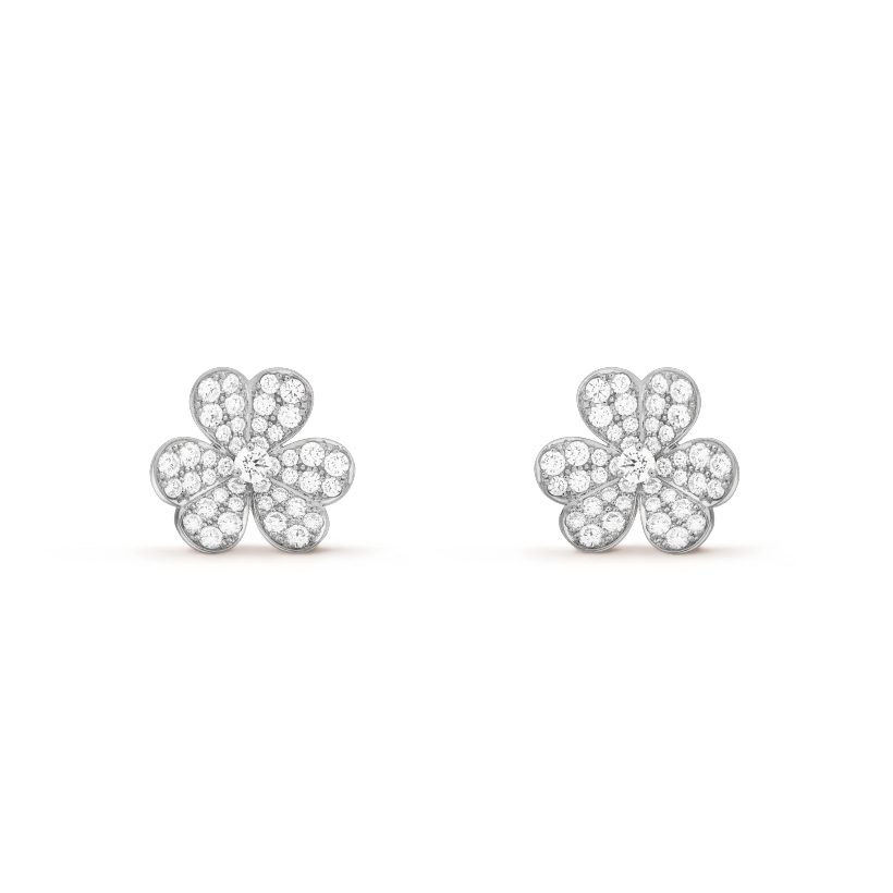 [AuraEcho Jewelry]FRIVOLE SILVER FLOWER DIAMOND EARRINGS