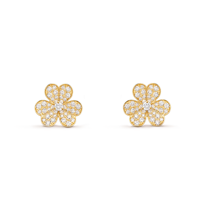 [AuraEcho Jewelry]FRIVOLE GOLD FLOWER DIAMOND EARRINGS