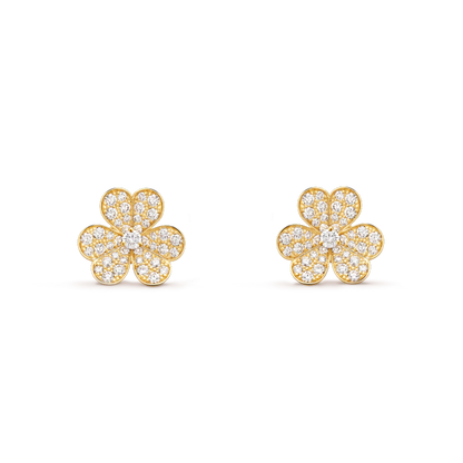 [AuraEcho Jewelry]FRIVOLE GOLD FLOWER DIAMOND EARRINGS