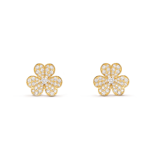 [AuraEcho Jewelry]FRIVOLE GOLD FLOWER DIAMOND EARRINGS