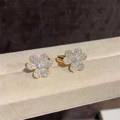 [AuraEcho Jewelry]FRIVOLE GOLD FLOWER DIAMOND EARRINGS