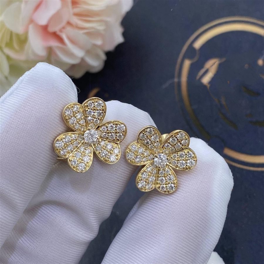 [AuraEcho Jewelry]FRIVOLE GOLD FLOWER DIAMOND EARRINGS