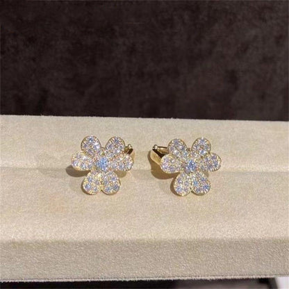 [AuraEcho Jewelry]FRIVOLE GOLD FLOWER DIAMOND EARRINGS