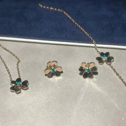 [AuraEcho Jewelry]FRIVOLE  FLOWER MALACHITE EARRINGS