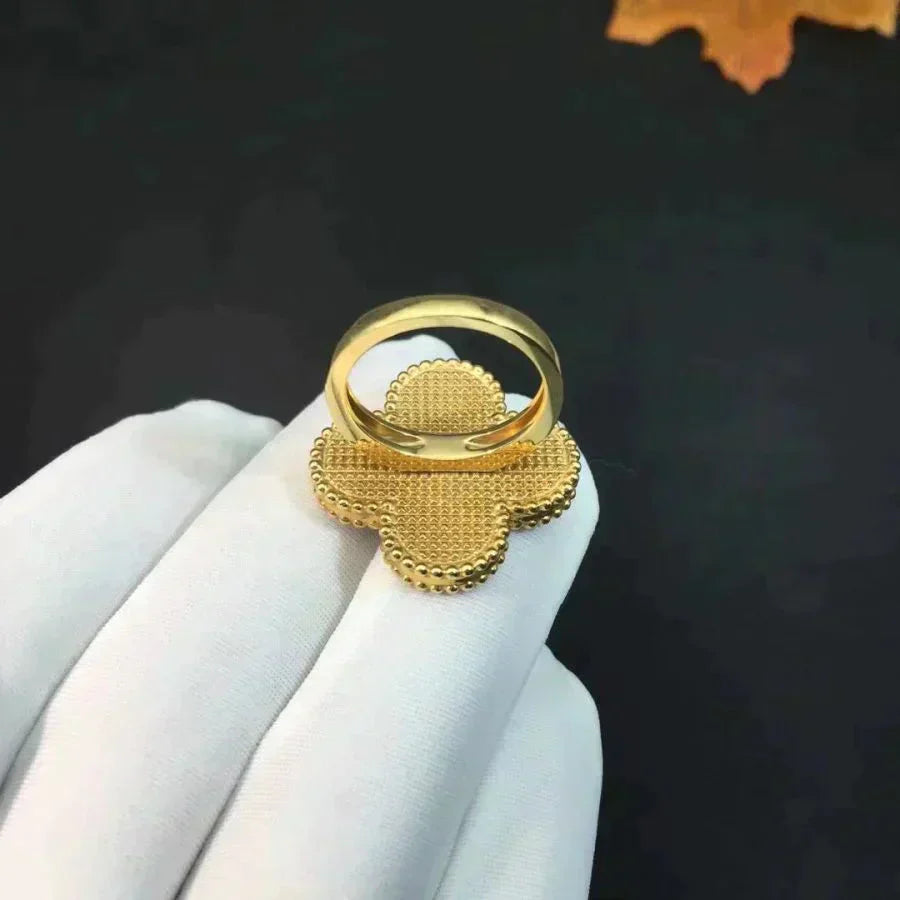 [AuraEcho Jewelry]CLOVER MALACHITE RING