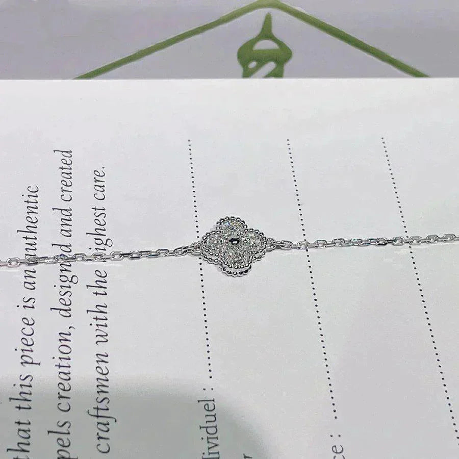 [AuraEcho Jewelry]CLOVER  SINGLE FLOWER BRACELET SILVER