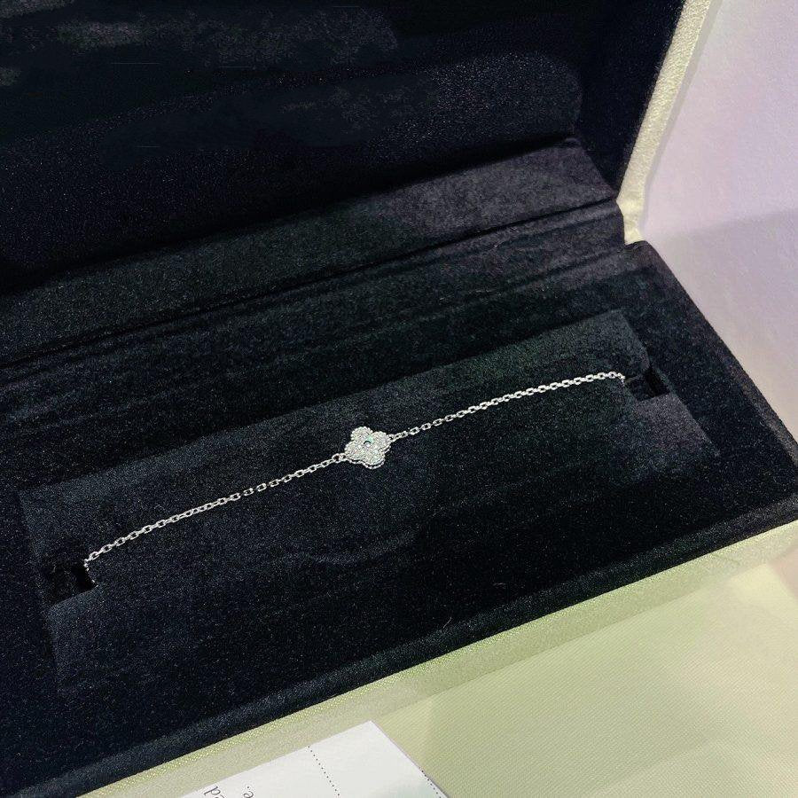 [AuraEcho Jewelry]CLOVER  SINGLE FLOWER BRACELET SILVER