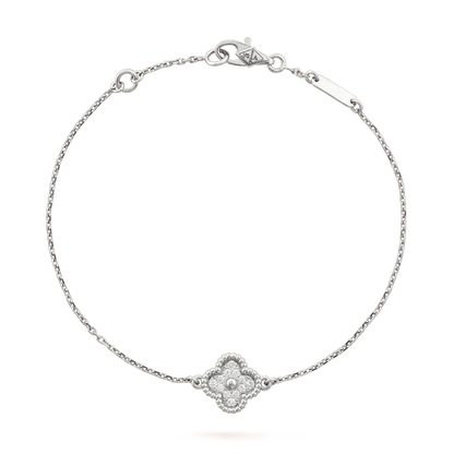 [AuraEcho Jewelry]CLOVER  SINGLE FLOWER BRACELET SILVER